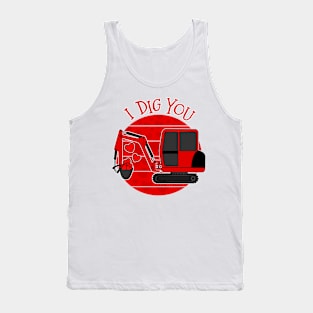 Valentines Digger I Dig You Tank Top